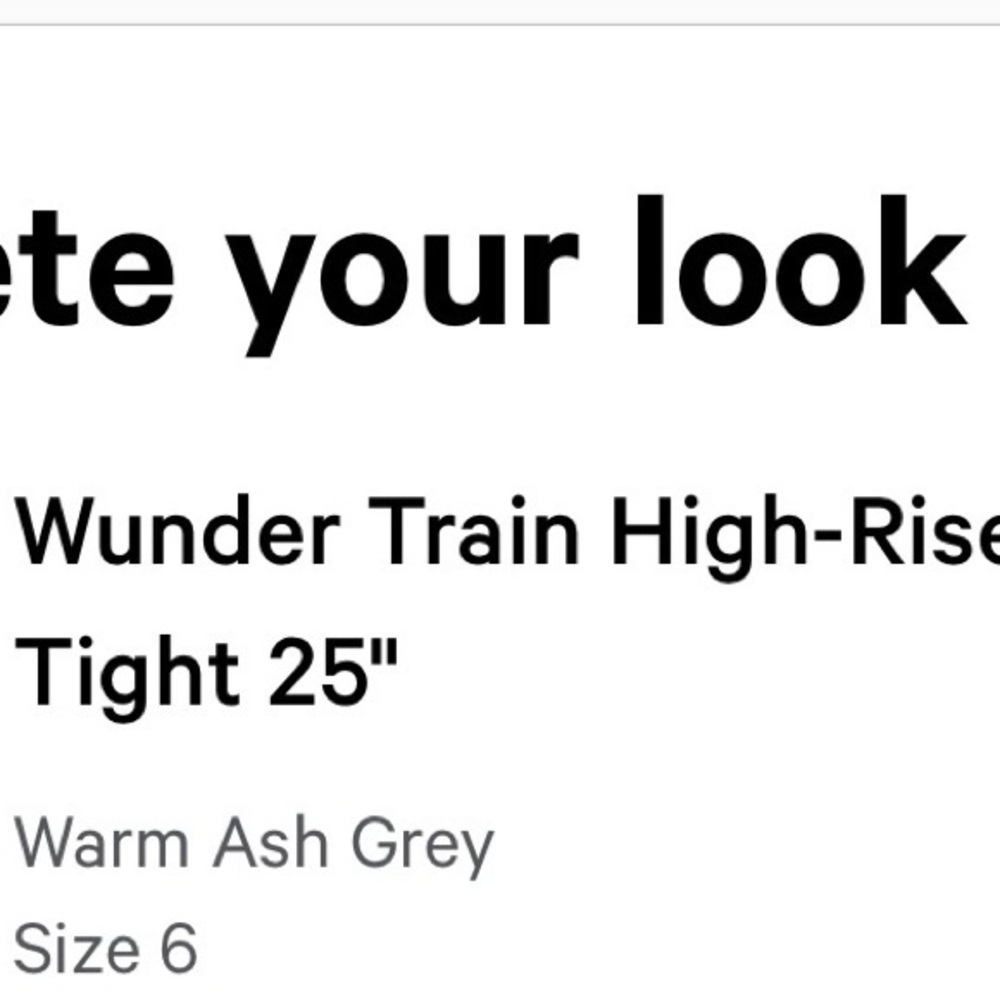 Lululemon Leggings pants warm ash grey wunder train high rise tight 25” size 6 - Picture 2 of 6